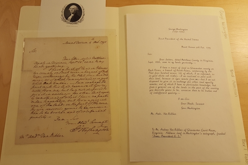 Old manuscript papers from George Washington